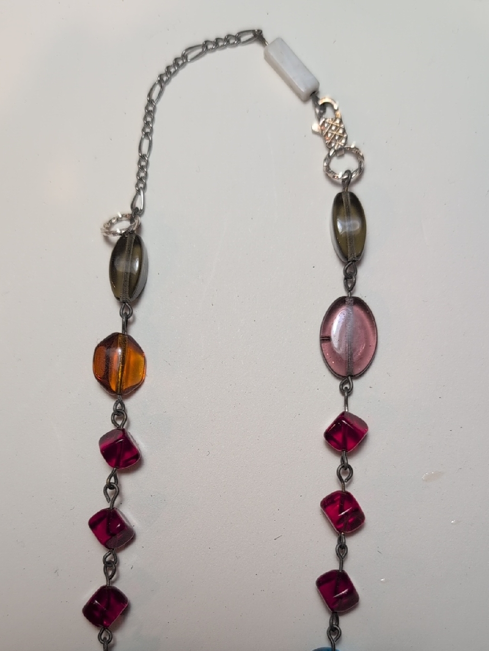 Handmade Colorful Lampwork Transparent Chain Bead Necklace - Picture 2 of 4
